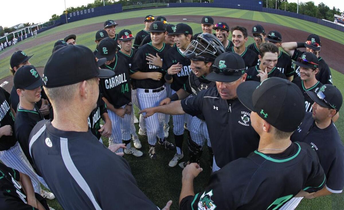 Carroll head coach Larry Vucan (right) implemented the “Round Rock Challenge,” patterned after a TCU baseball training program, this preseason.