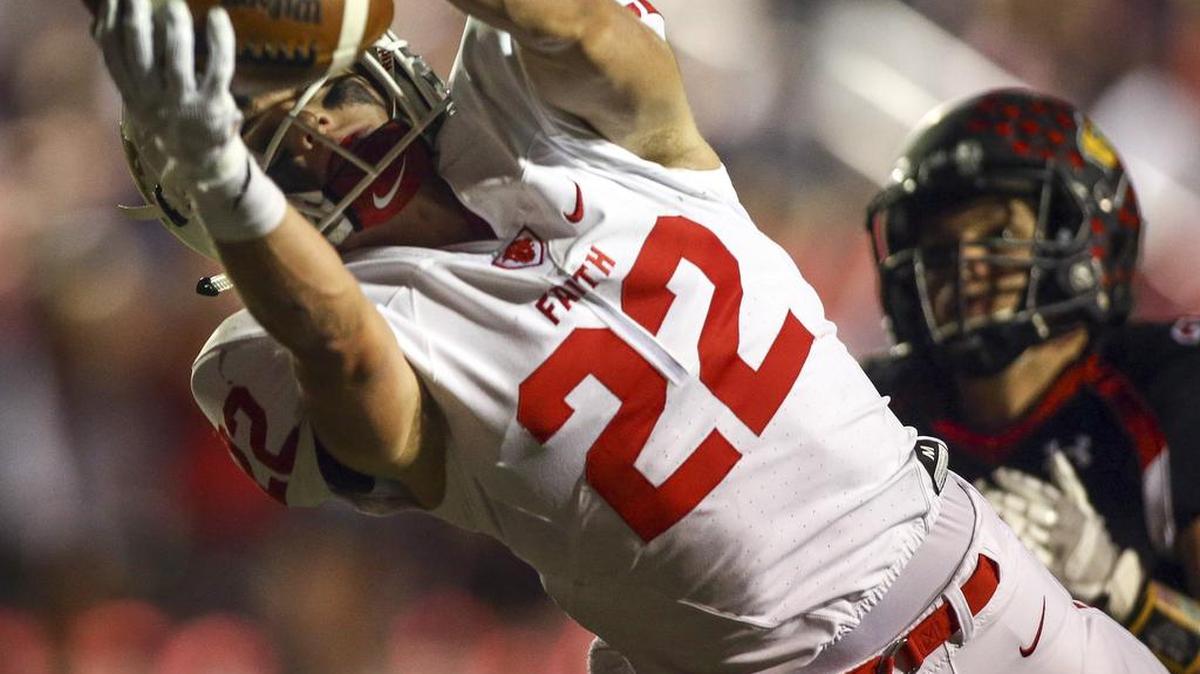 Grapevine Faith’s Jake Mitchell catches a pass in the end zone for a touchdown against Fort Worth Christian in a high school football game Friday, October 21, 2016.