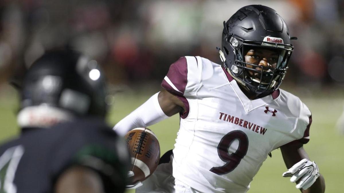 Mansfield Timberview Wolves slotback Jalen Knox (9) is hoping to be a key contributor for Missouri over the next four years.