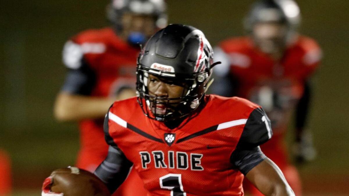 Colleyville Heritage wide receiver Ke'von Ahmad (1) is our Most Outstanding Player.