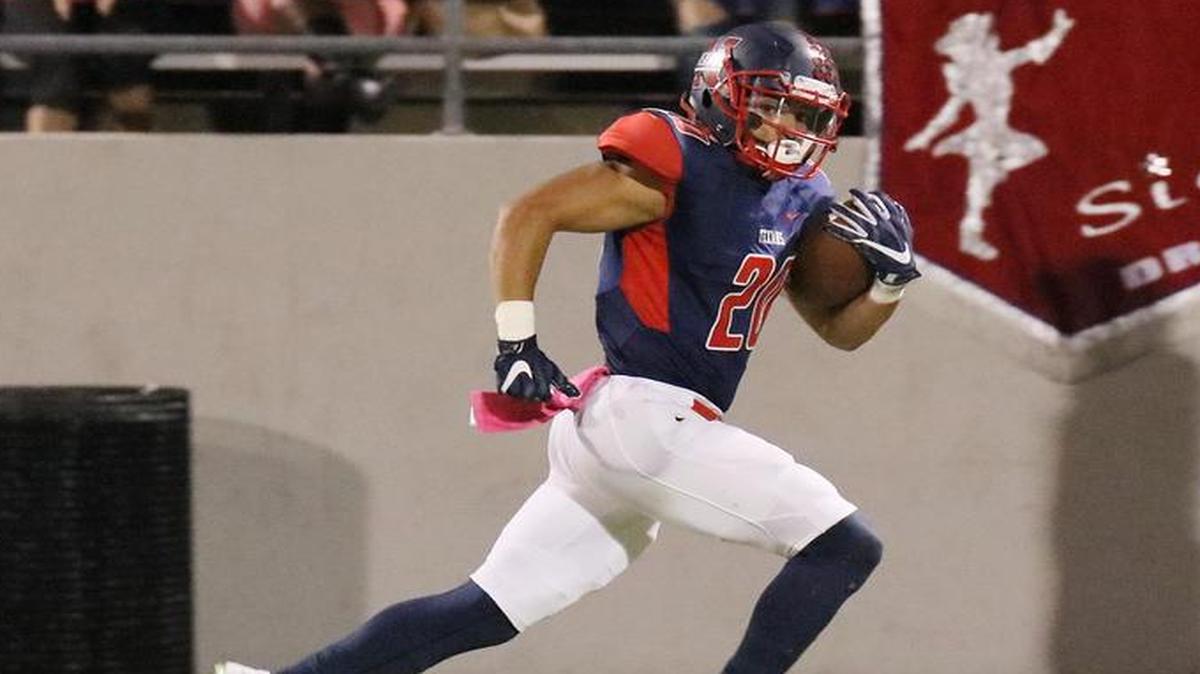 Gavin Holmes (20) of Northwest breaks free for a touchdown catch against Boswell in a game at Northwest ISD Stadium in Justin Thursday, October 13, 2016.