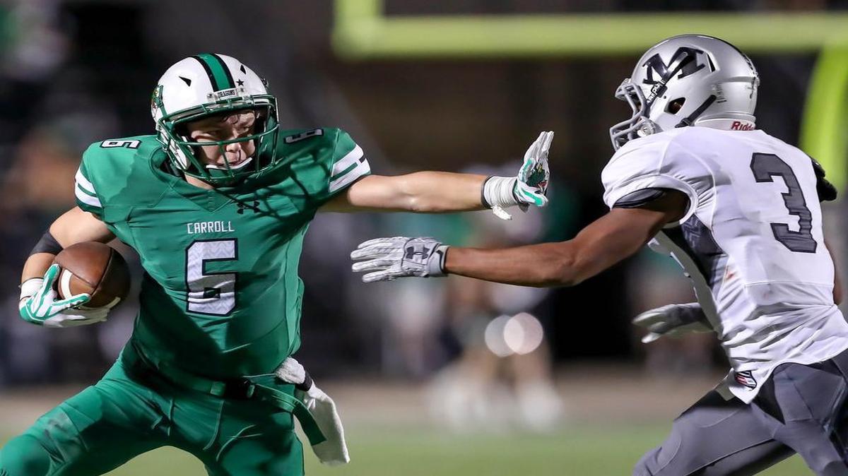 Southlake Carroll’s Cade Bell (6) had a big Week 1 against Broken Arrow (Oklahoma).