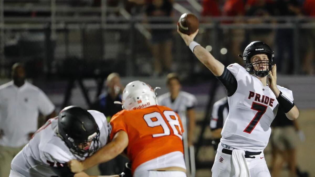 Heritage quarterback Jagger Laroe (7) is on pace to far surpass his stat totals from last season.