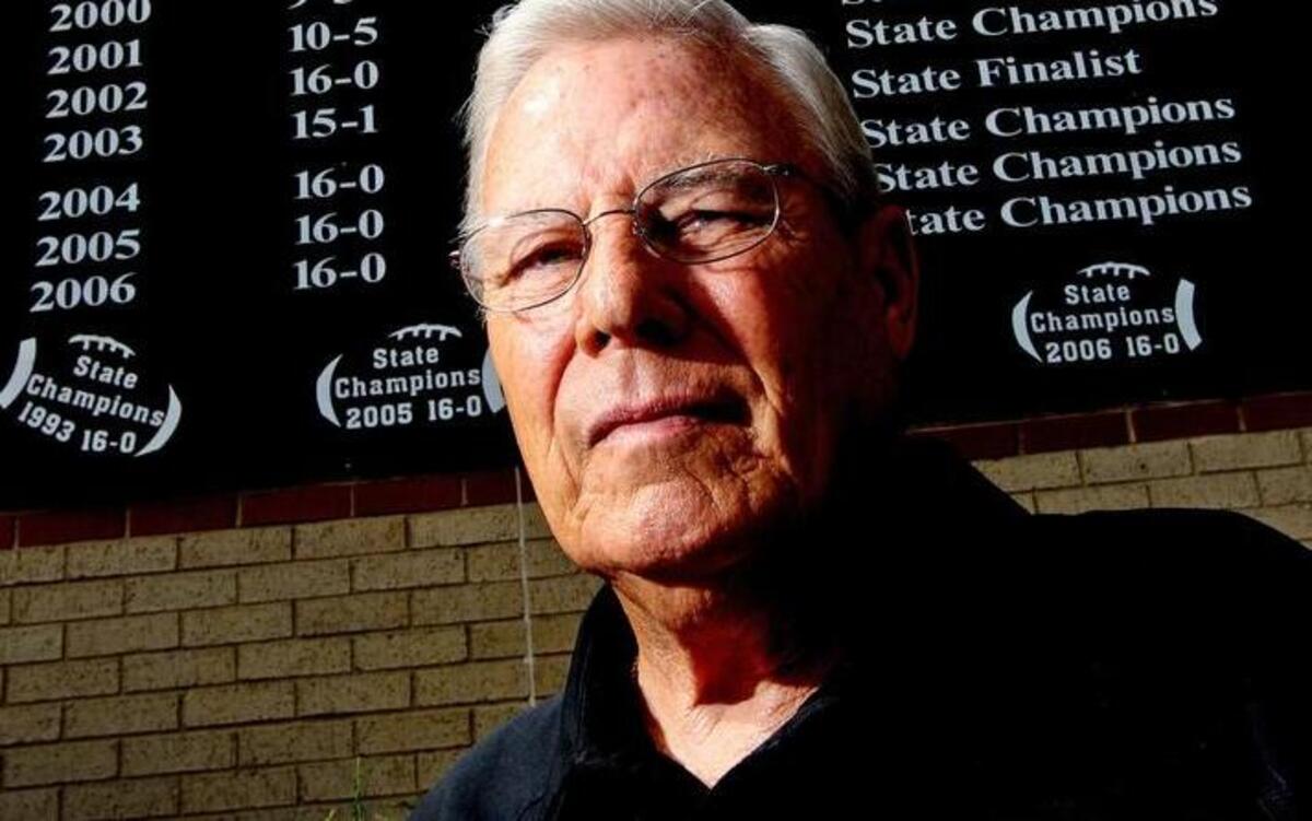 Former Southlake Carroll football coach Bob Ledbetter, the father of the Dragon dynasty, will be intducted into the state coaches hall of fame this month. Photo made Monday July 12 2010 in Southlake, Texas.
