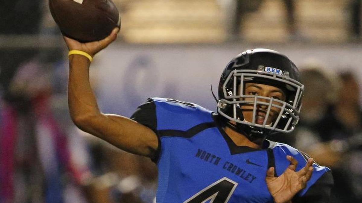 North Crowley sophomore Caleb Leake has thrown 11 touchdown passes and only one interception this year.