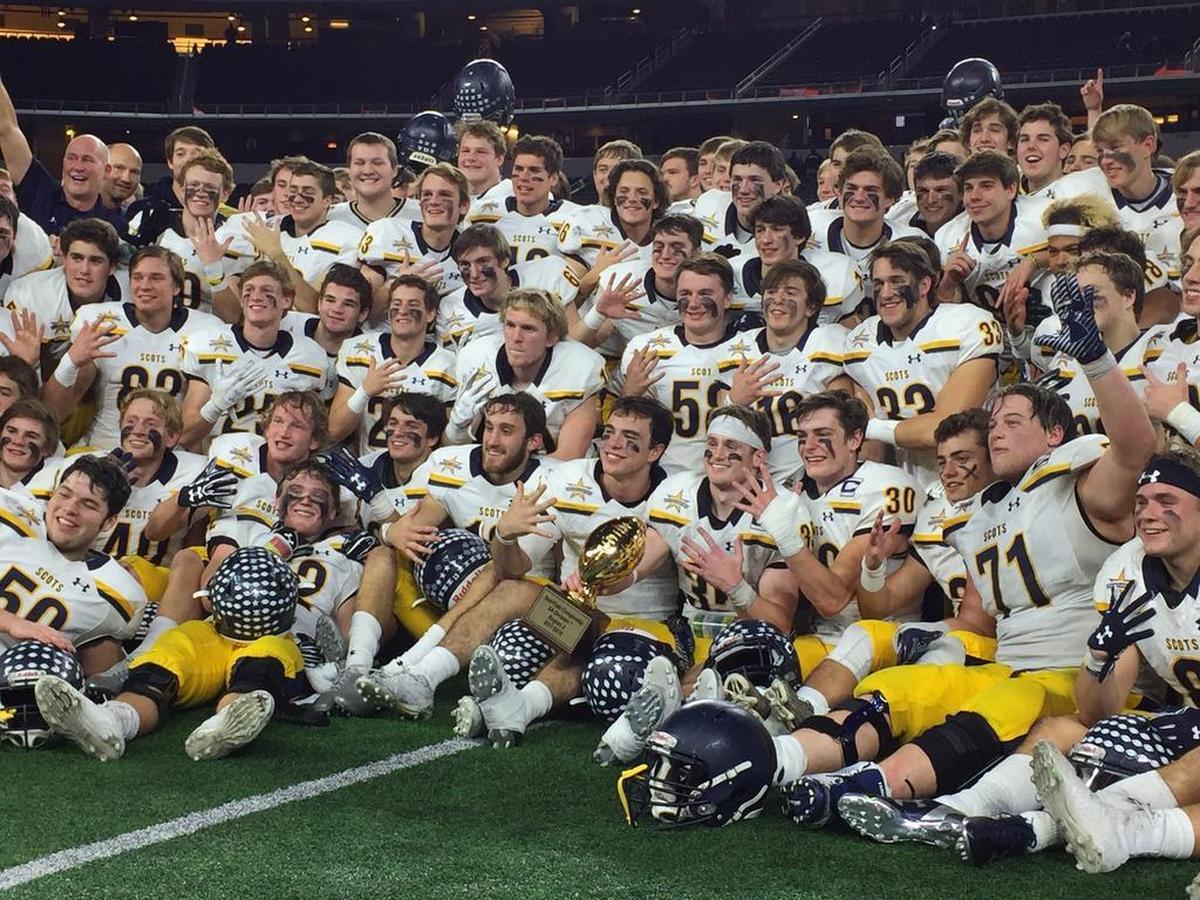 The Highland Park Scots smile after punching their ticket to the state championship game by defeating Denton Ryan.