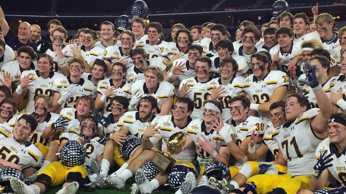 The Highland Park Scots smile after punching their ticket to the state championship game by defeating Denton Ryan.