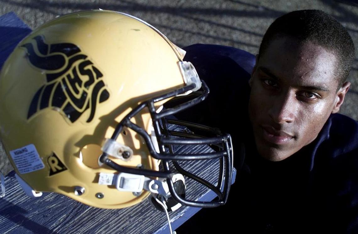 Billy Skinner as a 15-year-old sophomore on the Lamar High School varsity football team.