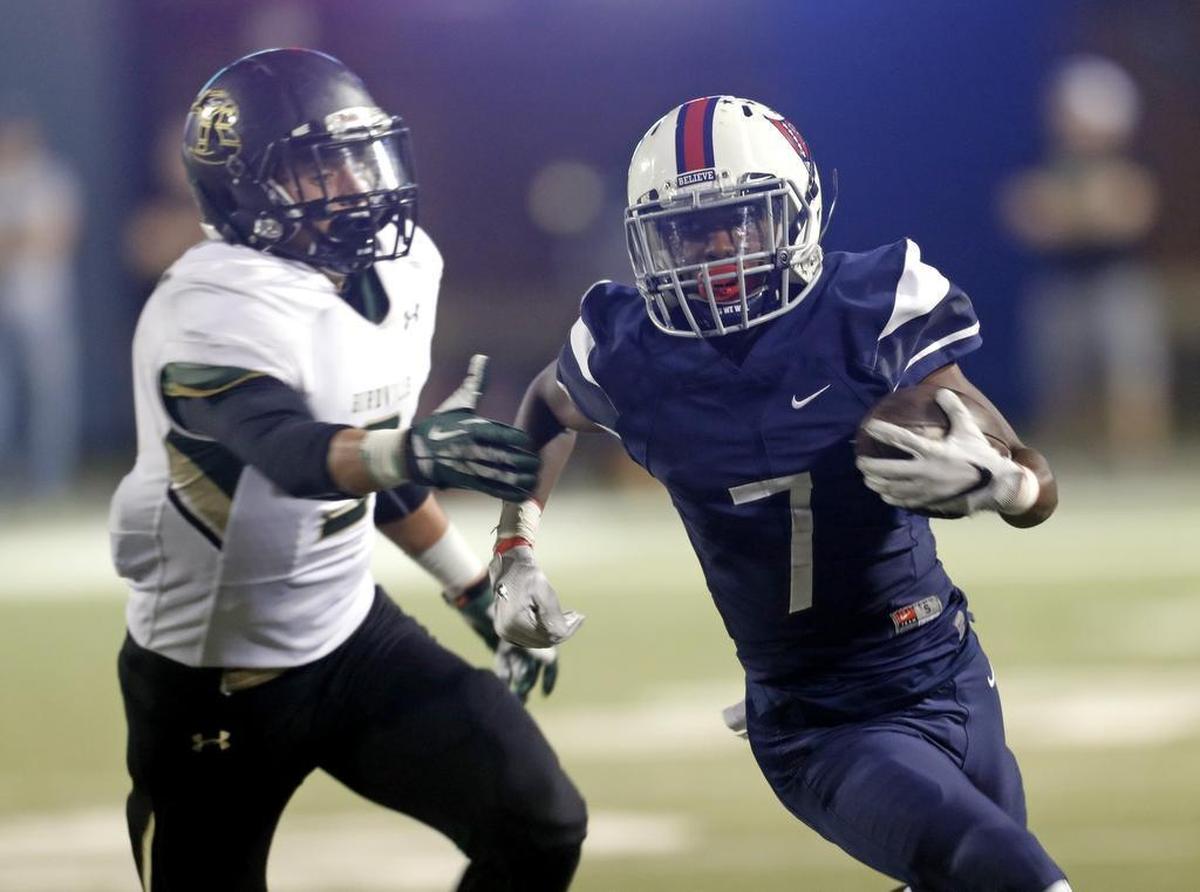 Richland running back Shamar Johnson, right, is one of many offensive threats for the Rebels, who face a team in Grapevine that is equally explosive on offense.