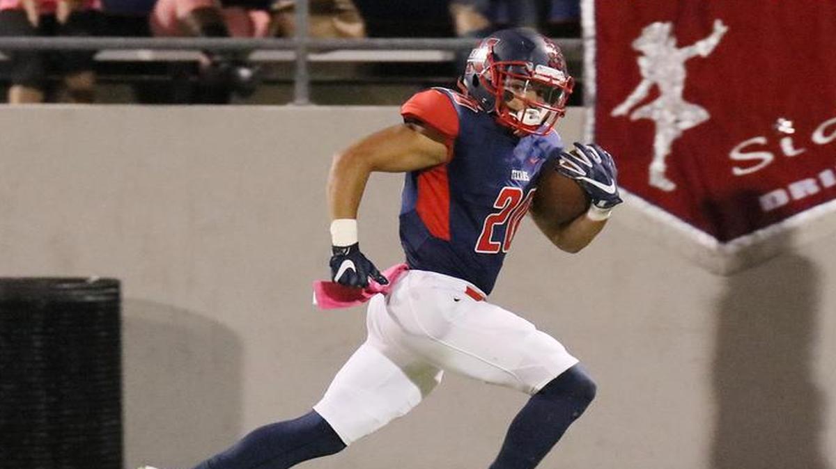 Gavin Holmes (20) of Northwest breaks free for a touchdown catch against Boswell in a game at Northwest ISD Stadium in Justin Thursday, October 13, 2016.