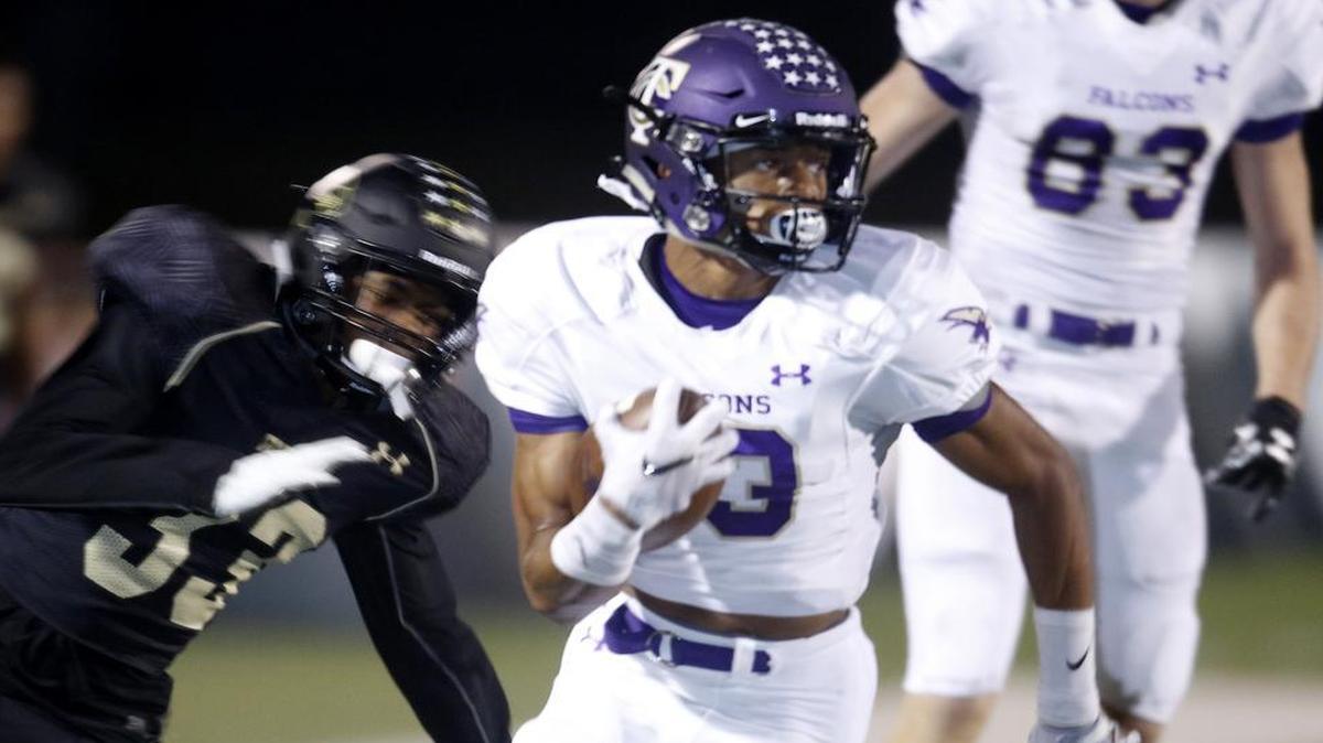 Timber Creek wide receiver Erik Ezukanma (13) takes the ball up field vs. Fossil Ridge, Friday Sept. 23, 2016.