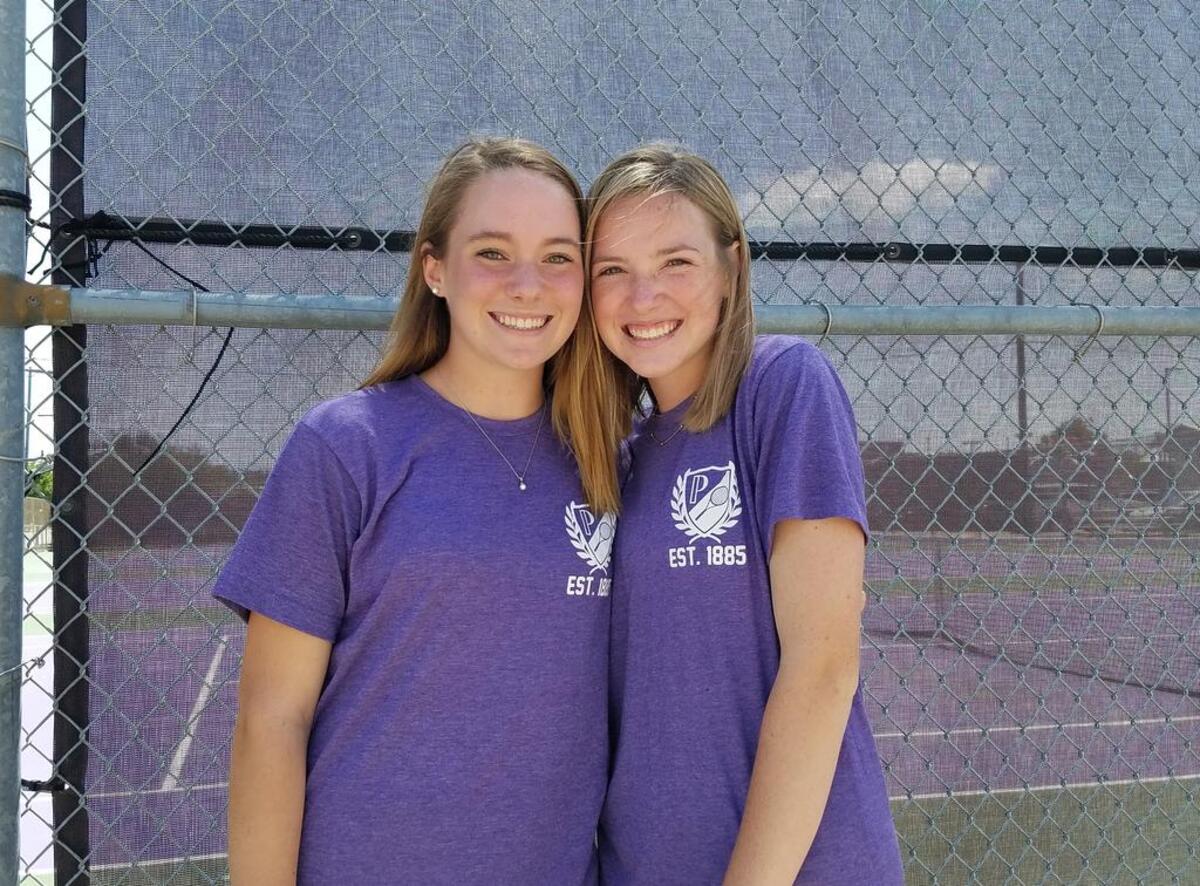 Shauna Galvin (L) and Emily Buell (R) head to College Station for the 6A girls state doubles tournament.