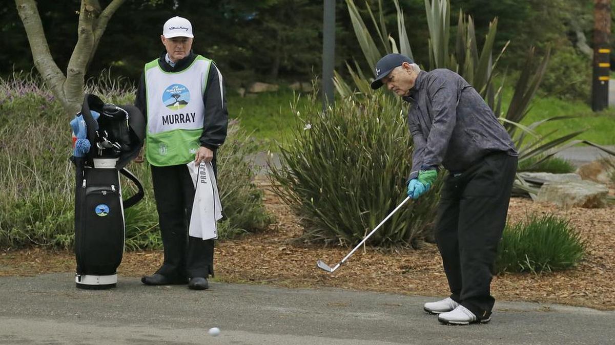Comedian Bill Murray takes an unusual approach toward the first green Thursday during the first round of the AT&T Pebble Beach National Pro-Am. Second-round coverage continues at 2 p.m. Friday on the Golf Channel.