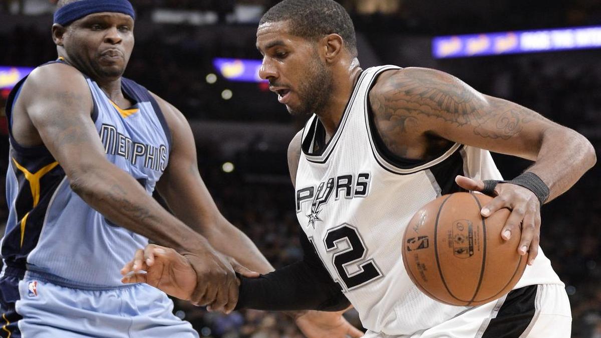 LaMarcus Aldridge, right, and the San Antonio Spurs visit the Dallas Mavericks on Friday at American Airlines Center. The game will be televised at 7:30 p.m. on KTXA/Ch. 21.