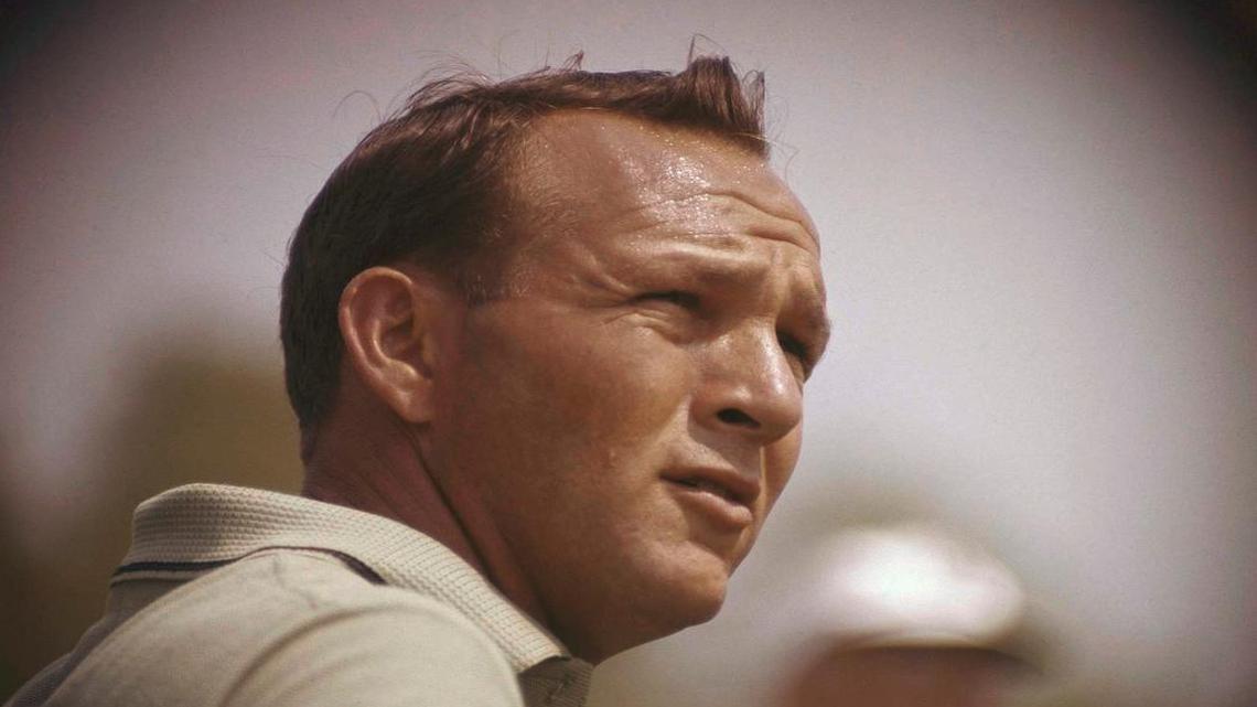 This Jan. 28, 1962, file photo shows Arnold Palmer concentrating on his next move during the Lucky International Open at San Francisco’s Harding Park. Palmer, who made golf popular for the masses with his hard-charging style, incomparable charisma and a personal touch that made him known throughout the golf world as “The King,” died Sunday, Sept. 25, 2016, in Pittsburgh. He was 87. (
