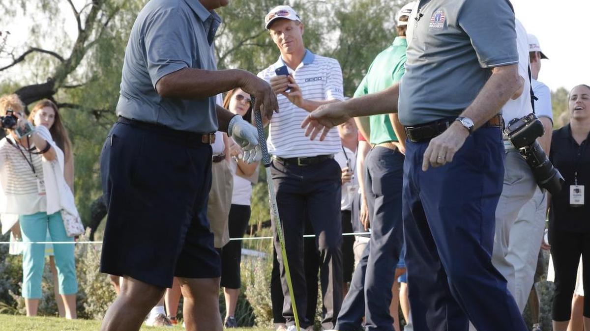 Lee Trevino, shown golfing former President George W. Bush, is one of the sponsors of a Nov. 18 benefit tournament for Wendell Conditt, longtime director of the Fort Worth Junior Golf Association.