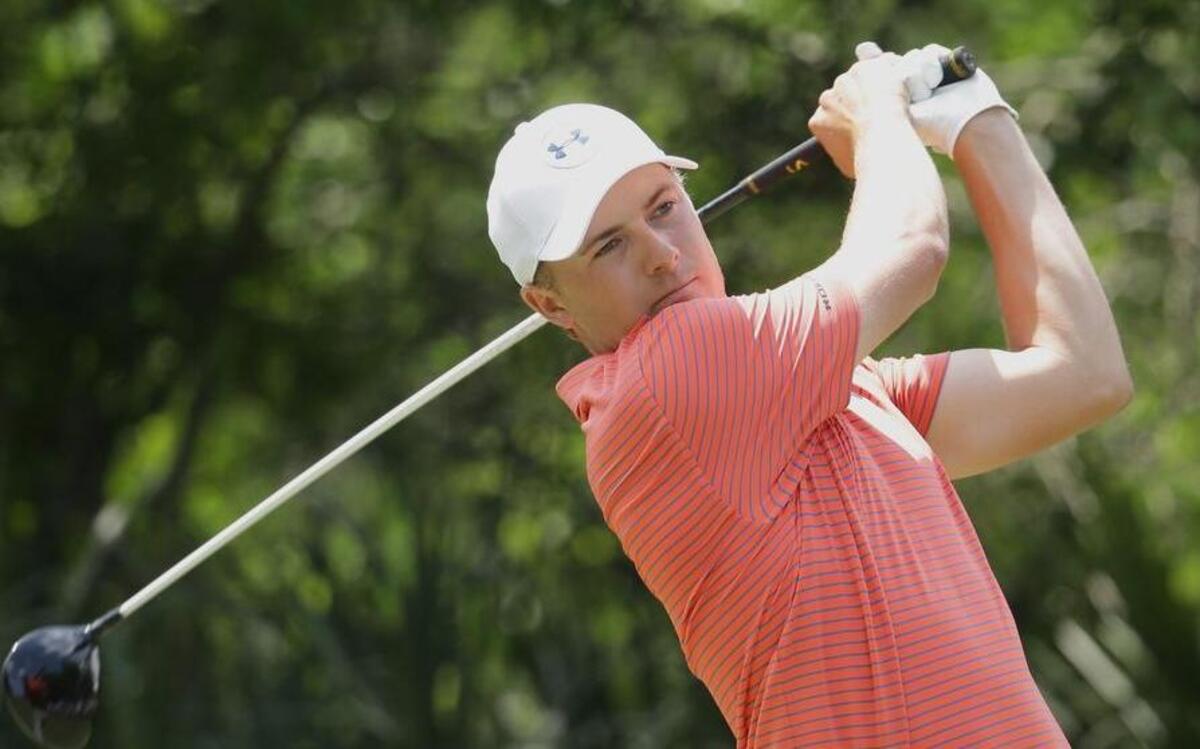 Jordan Spieth of Dallas is the highest-ranked player in the AT&T Byron Nelson, which completed its field Friday. Spieth is shown hitting from the fifth tee during the second round of The Players Championship golf tournament Friday in Ponte Vedra Beach, Fla. Spieth was in danger of missing the cut.