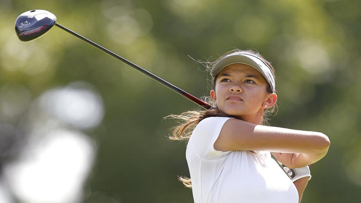 Trinity King, competing in the Fort Worth Junior Girls golf championship last year, has shot a 5-under-par, 138 total over the first two rounds to lead this year’s tournament by 16 shots.