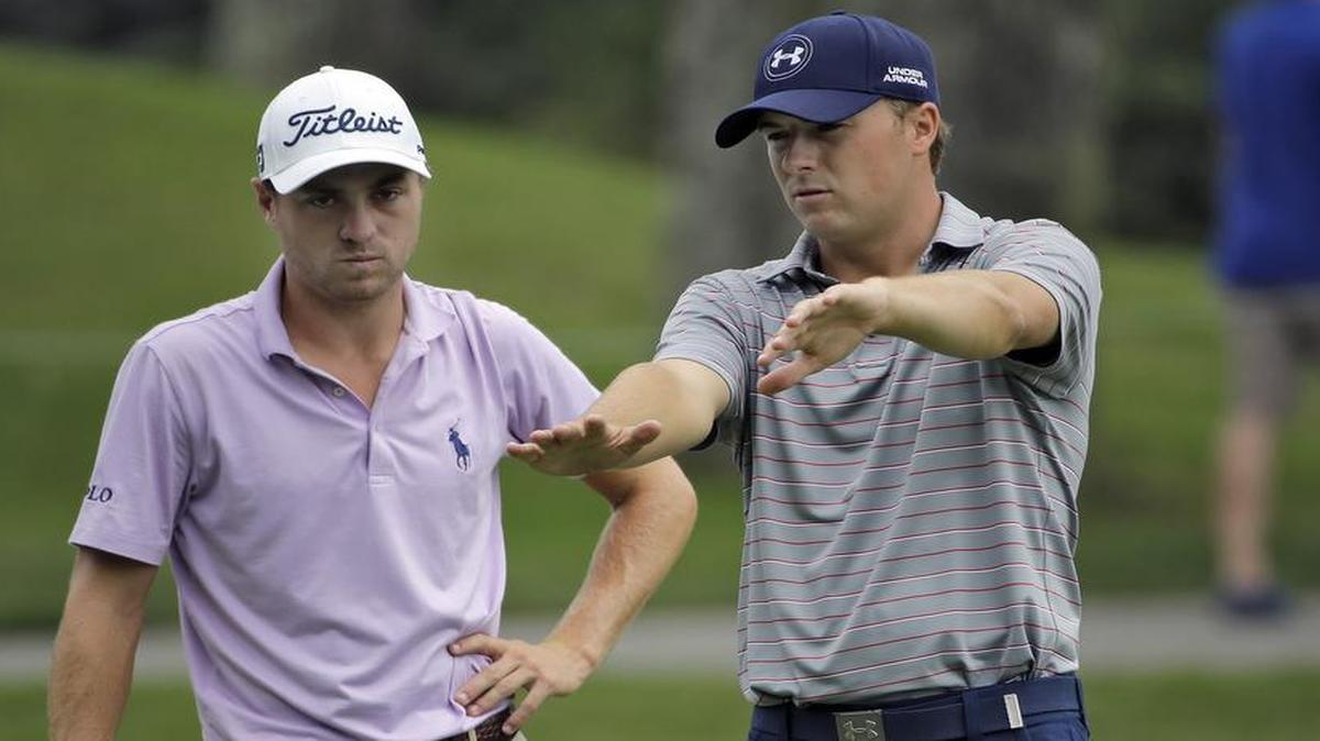 
Justin Thomas, left, and Jordan Spieth will join Brooks Koepka in a featured threesome Thursday at 1 p.m.

