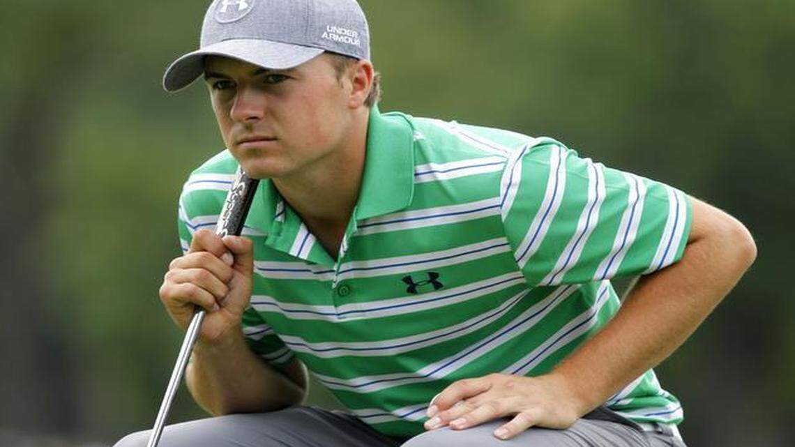 
Jordan Spieth, pictured during the 2014 Crowne Plaza Invitational at Colonial, will attempt to become the second 21-year-old Masters champion this week.



