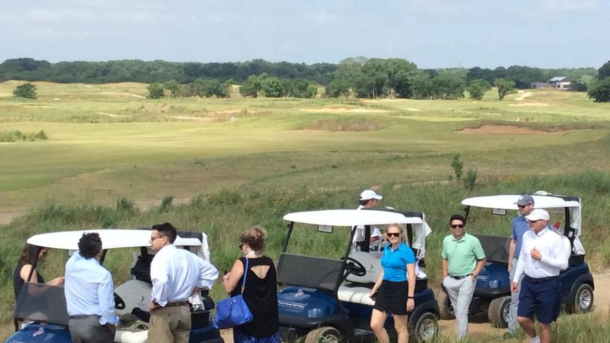The highest elevation at Trinity Forest Golf Club in Dallas sits between the 14th and 15 fairways.