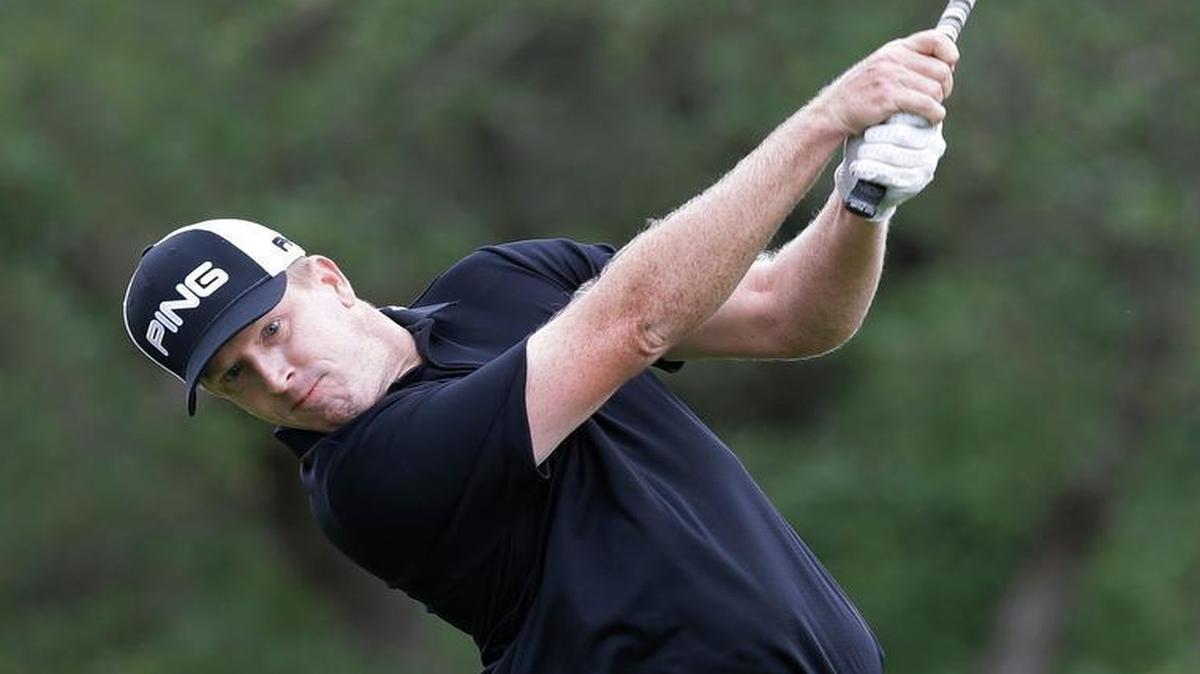 Martin Piller hits his drive on the first hole during the final round of the Texas Open golf tournament, Sunday, April 24, 2016, in San Antonio.