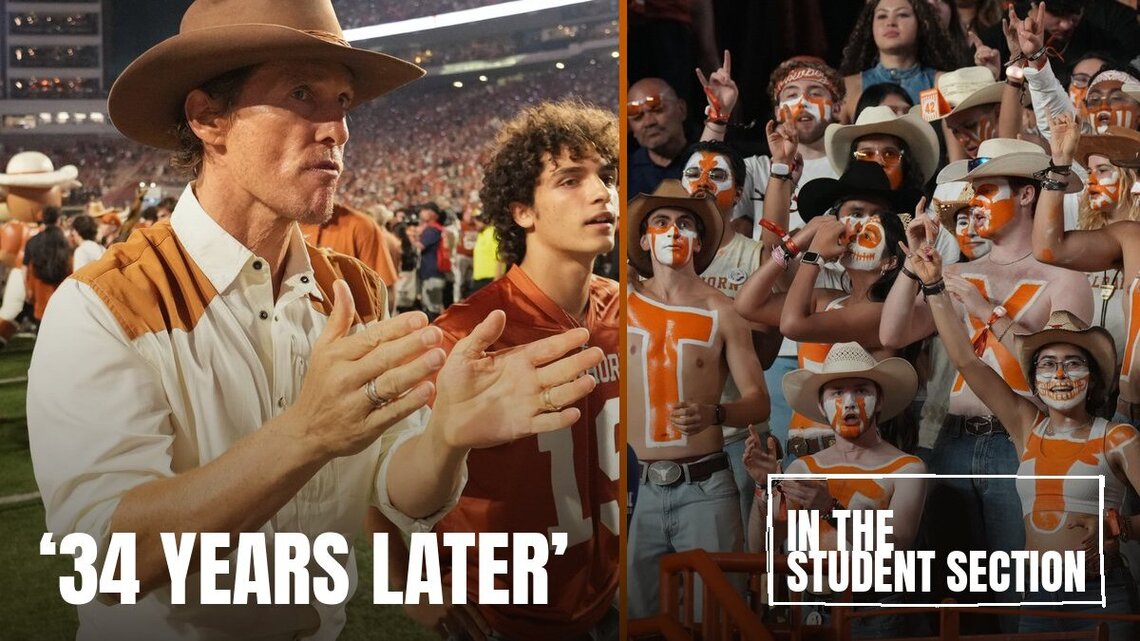 Inside the Texas student section: Matthew McConaughey, Big Red and Longhorn traditions