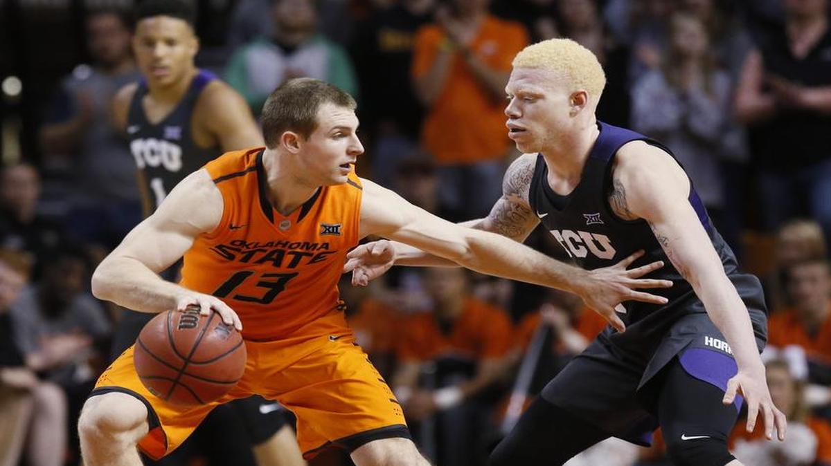 Guard Phil Forte III, left, and Oklahoma State visit Jaylen Fisher and TCU at 8 p.m. Wednesday on ESPNU. The Horned Frogs lost the first meeting 89-76 in Stillwater, Okla., but have won three of their last four to climb within a game of Iowa State for fourth place in the Big 12 Conference.