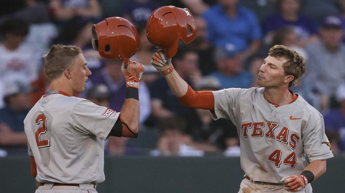 Kody Clemens, left, Austin Todd and the Texas Longhorns take on UCLA on Friday in the first round of the Long Beach (Calif.) Regional. The game will be televised at 6 p.m. on ESPN2.