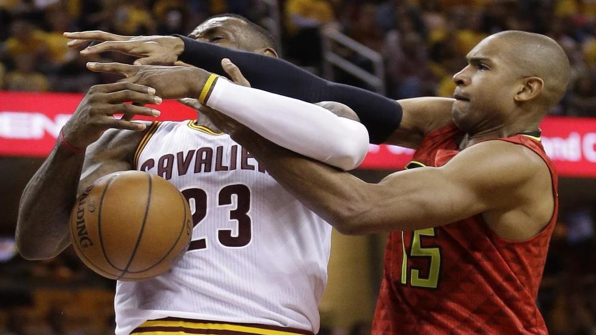 Cleveland and Cavaliers forward LeBron James, getting fouled rather hard by Atlanta’s Al Horford, face the Hawks at 2:30 p.m. Sunday on ABC (WFAA/Channel 8). The Cavaliers are looking for a sweep of the four-game series and a berth in the Eastern Conference Finals.