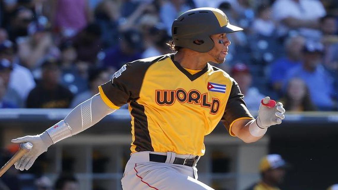 Second baseman Yoan Moncada was the centerpiece of the winter meetings’ biggest deal, between the teams that had the best week in National Harbor, Md.