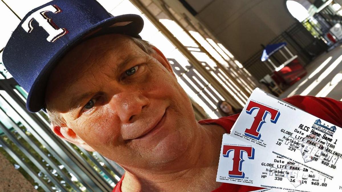 Rangers fans, including Gary Monnette, from Oak Leaf, Texas, seen here purchasing playoff tickets in 2015, can choose from eight different three-game packages in 2017 through Dec. 31.