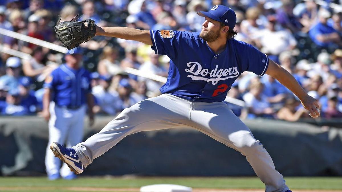 Dodgers’ ace Clayton Kershaw held the Rangers to two hits and struck out 11 batters over six scoreless innings Thursday night at Surprise Stadium.