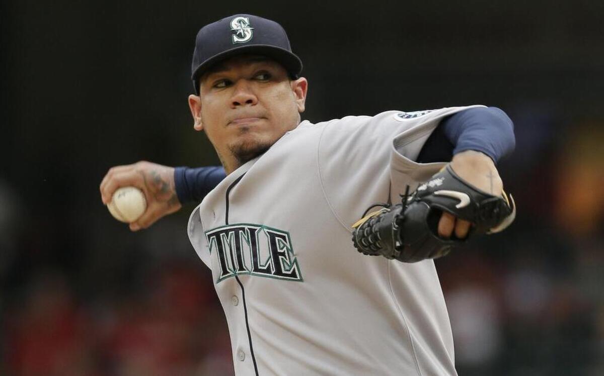 
Mariners starting pitcher Felix Hernandez beat the Rangers for the fifth time in 2015, the ninth pitcher to beat Texas at least five times in the same season.
