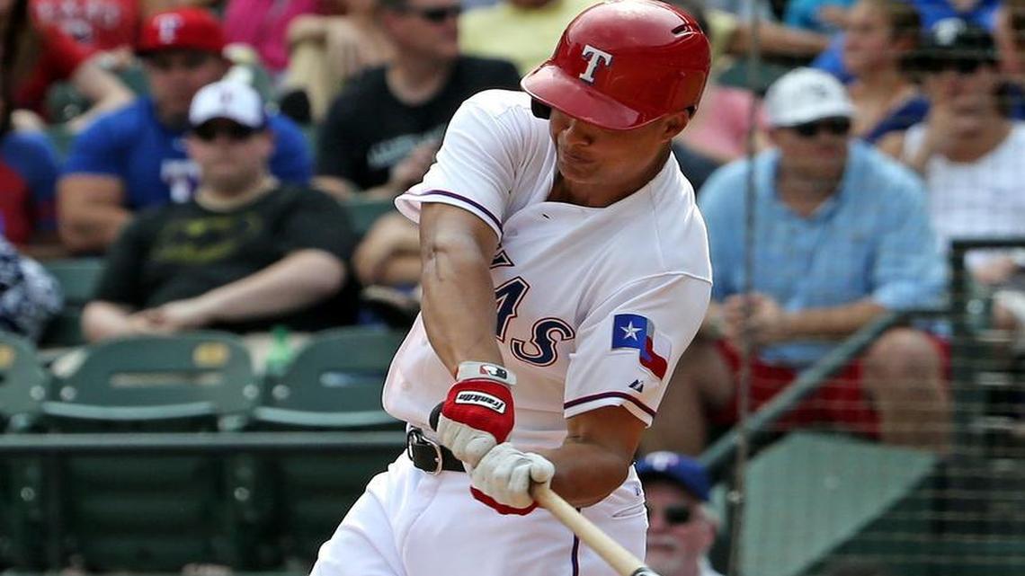 
Rangers left fielder Will Venable is hitting .274 with two runs score and an RBI in 10 games with the Rangers since he was acquired last month in a trade with the Padres.
