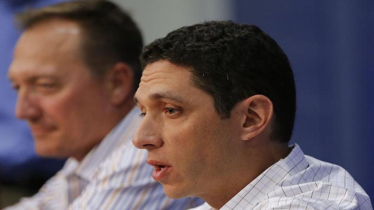 Ranger general manager Jon Daniels, right, with manager Jeff Banister, named a slew of organizational staff changes Thursday.