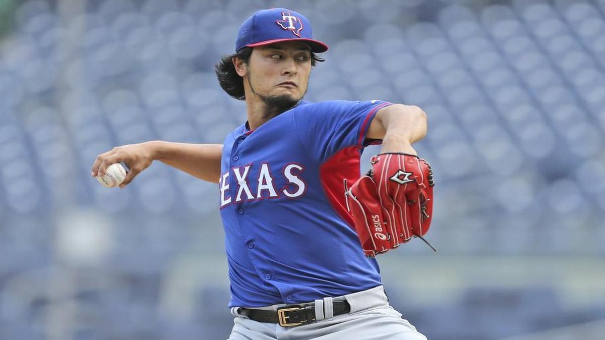 Rangers pitcher Yu Darvish threws in a simulated game June 29 at Yankee Stadium.