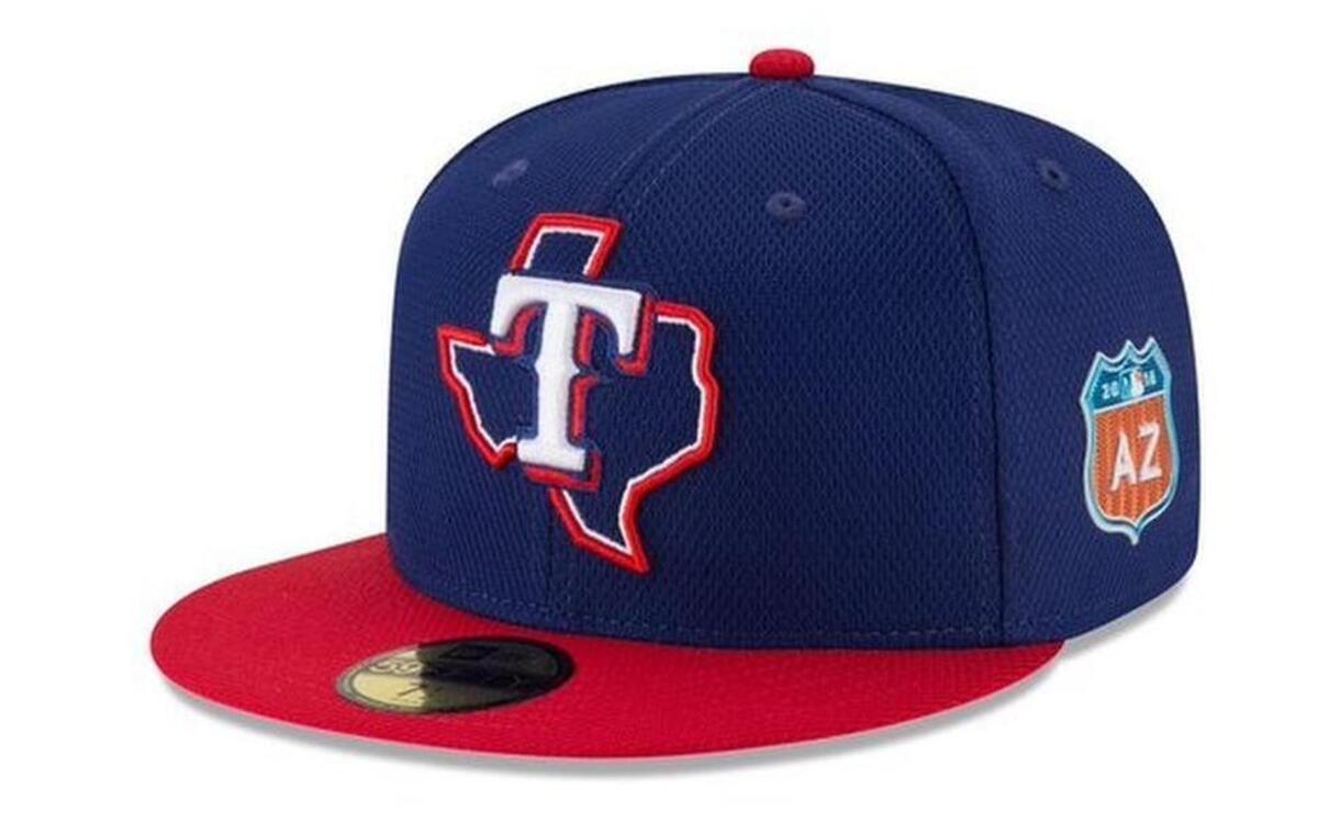 The Rangers will wear new hats sporting the outline of the state of Texas at spring training in 2016.