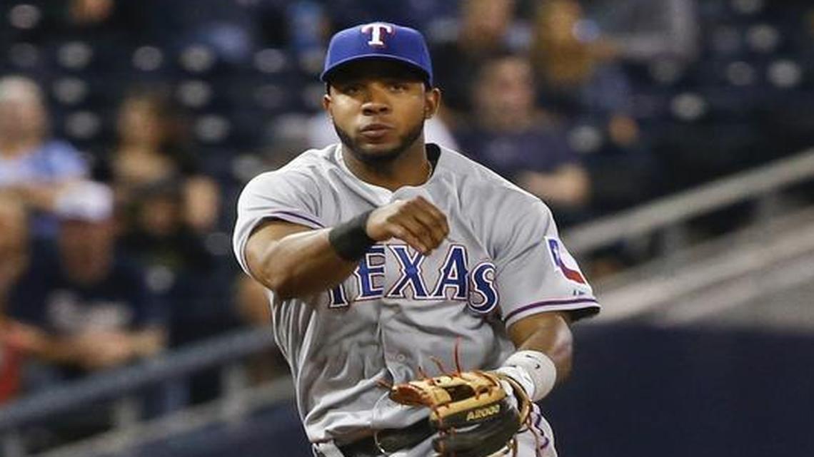
Rangers shortstop Elvis Andrus stole home in the seventh inning Tuesday night.


