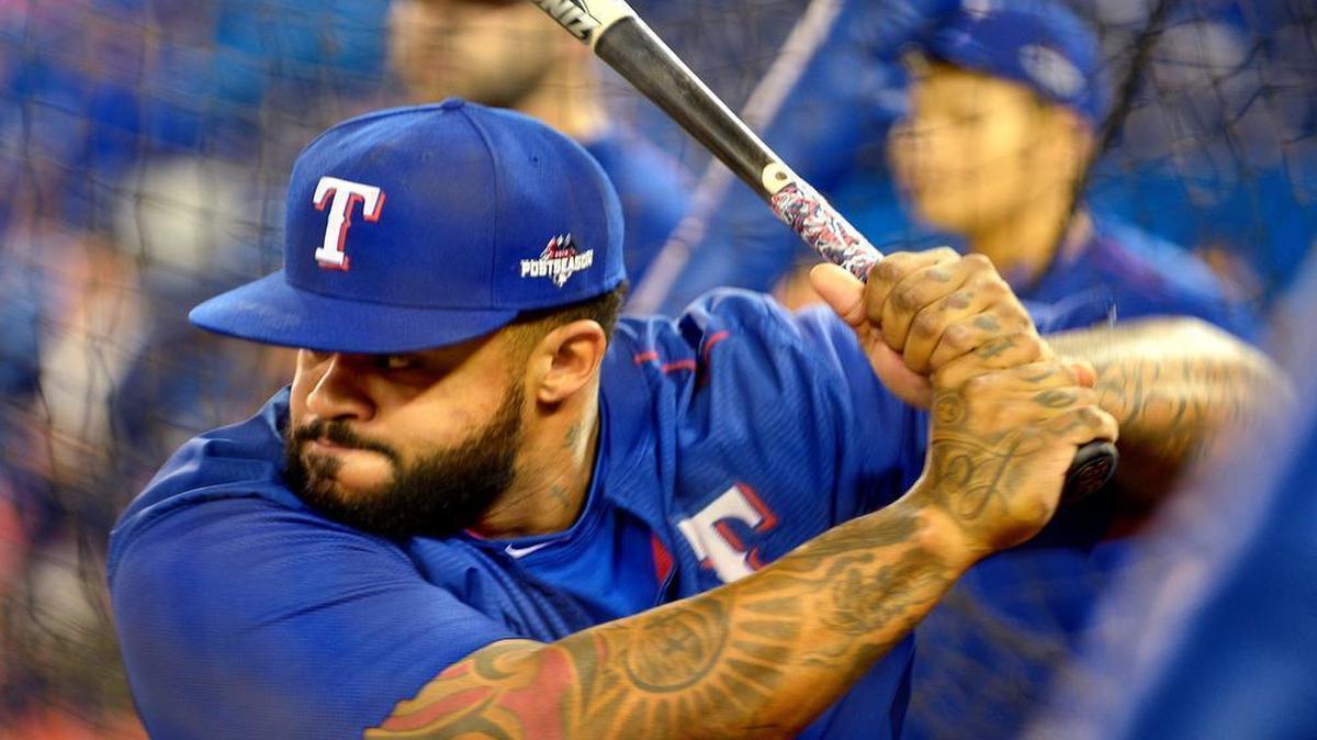 
Texas Rangers designated hitter Prince Fielder takes batting practice before the ALDS Game 5 at Rogers Centre.
