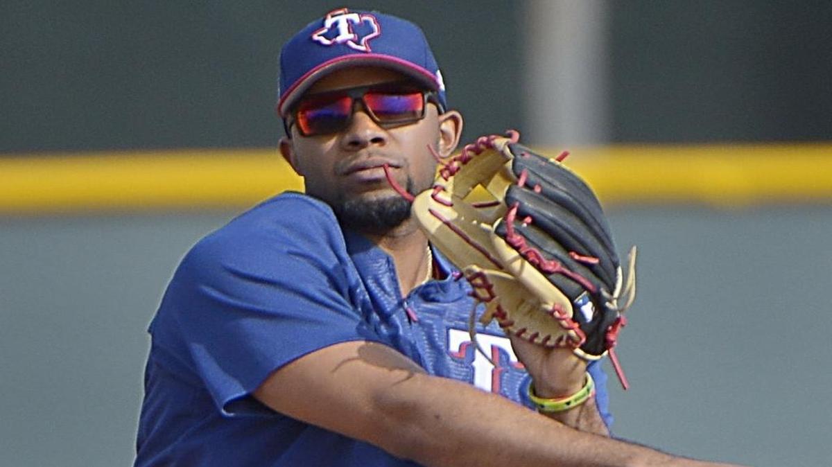 Elvis Andrus had two of the Rangers’ five hits Monday night against the Padres at Peoria Sports Complex.