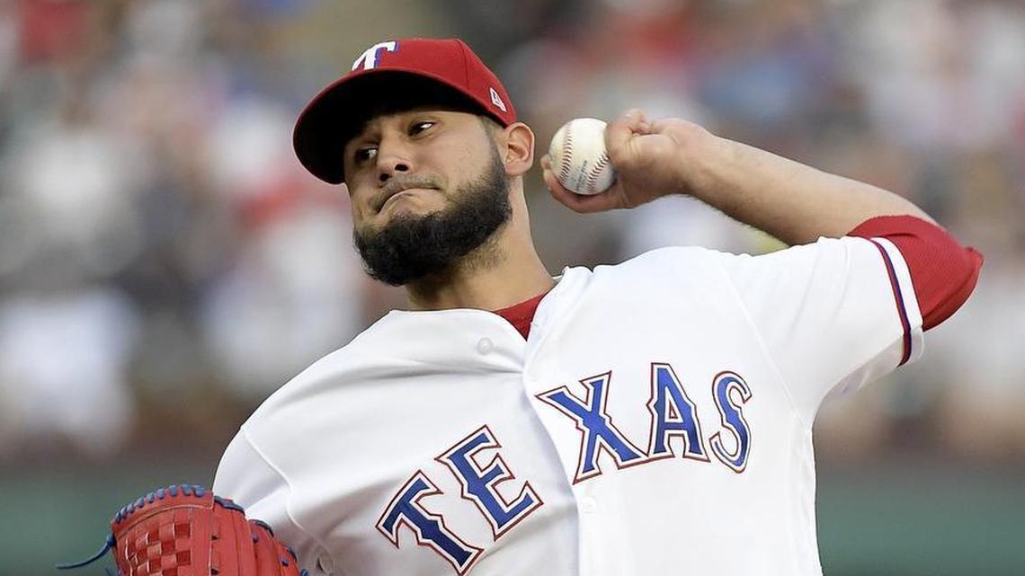 Martin Perez’s pitching elbow is fine. His right elbow, though, required surgery after a bullish incident.