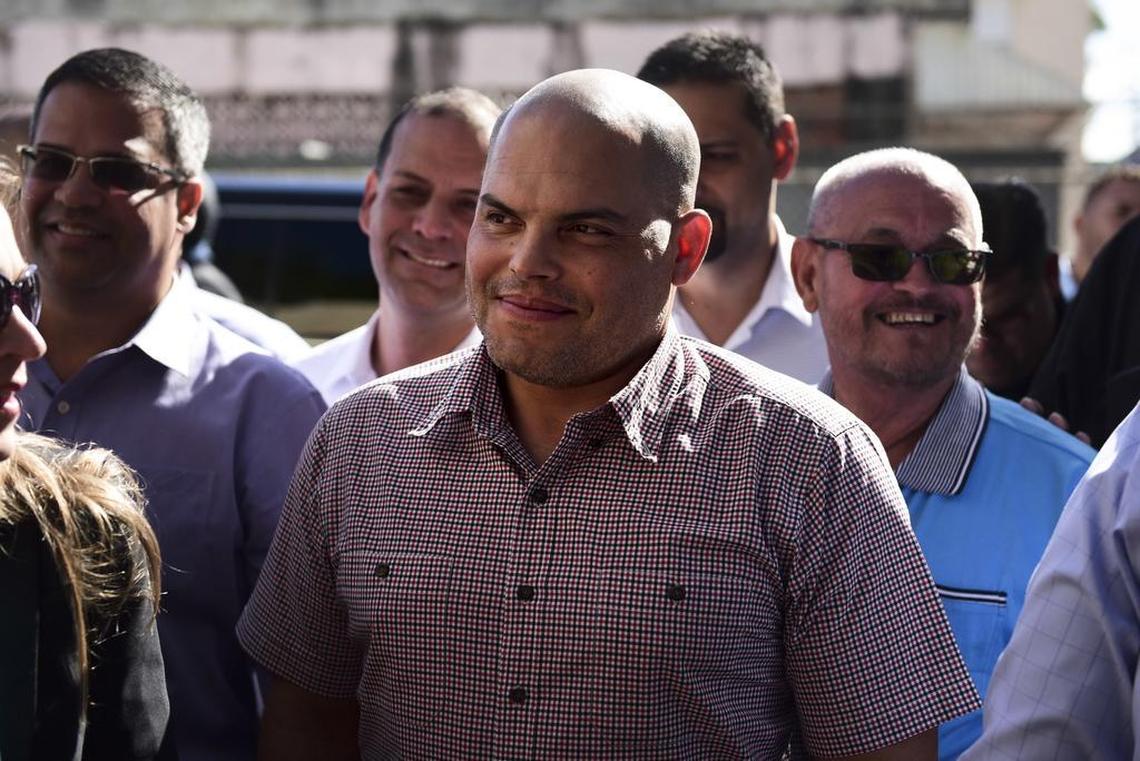 Pudge Rodriguez is received in his hometown Vega Baja, Puerto Rico, Friday, Jan. 27. Rodriguez is the fourth native Puerto Rican inducted into the Baseball Hall of Fame and is the youngest inductee at 45.