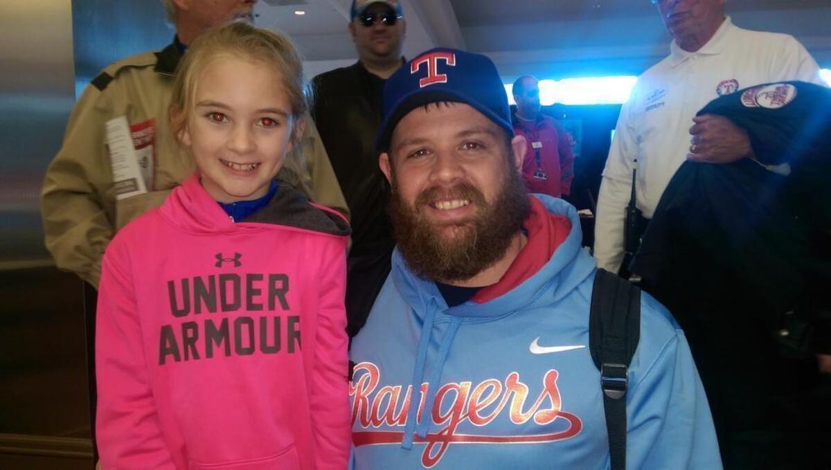 Chance and Olivia Gary from Tyler woke up before 6 a.m. to see her favorite Rangers’ player Rougned Odor Saturday morning at FanFest.