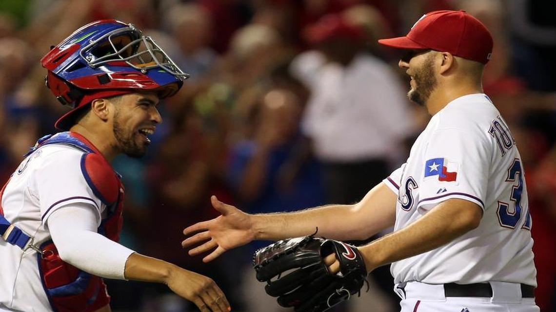 The Rangers were able to avoid arbitration with Robinson Chirinos, left, but Shawn Tolleson is seeking $3.9 million for 2016 while the Rangers have countered at $2.6 million.
