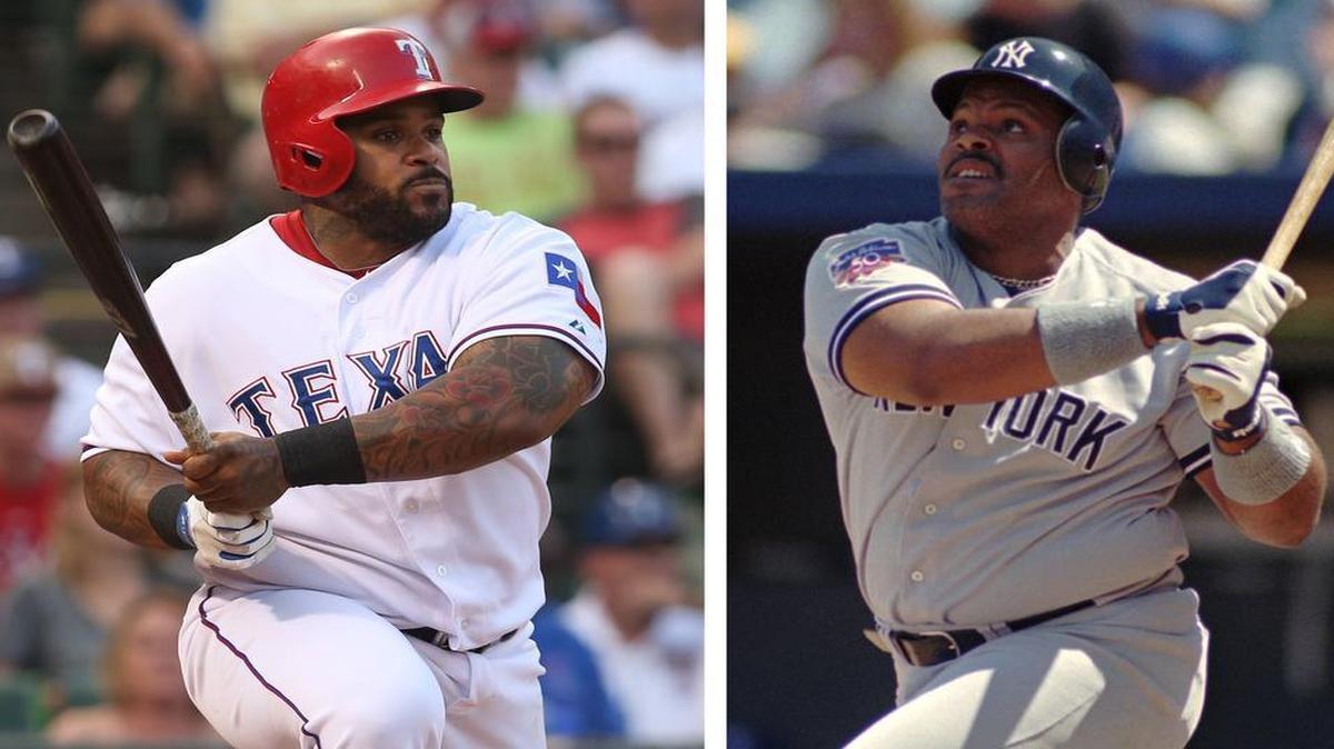
Rangers slugger Prince Fielder, left, resembles his father, Cecil, in stature and power at the plate.
