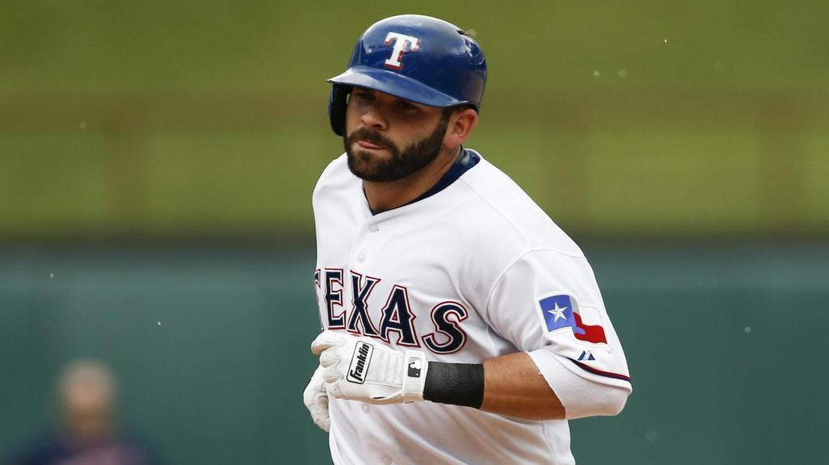 
Rangers’ slugger Mitch Moreland circles the bases following his three-run homer against the Twins in the fourth inning on Saturday at Globe Life Park. Texas won 11-7.

