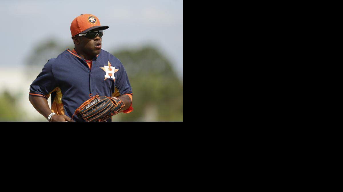 
The Texas Rangers selected outfielder Delino DeShields Thursday morning in the Rule 5 draft. DeShields, 22, has spent his entire career in the Houston Astros system. (AP Photo/Carlos Osorio)
