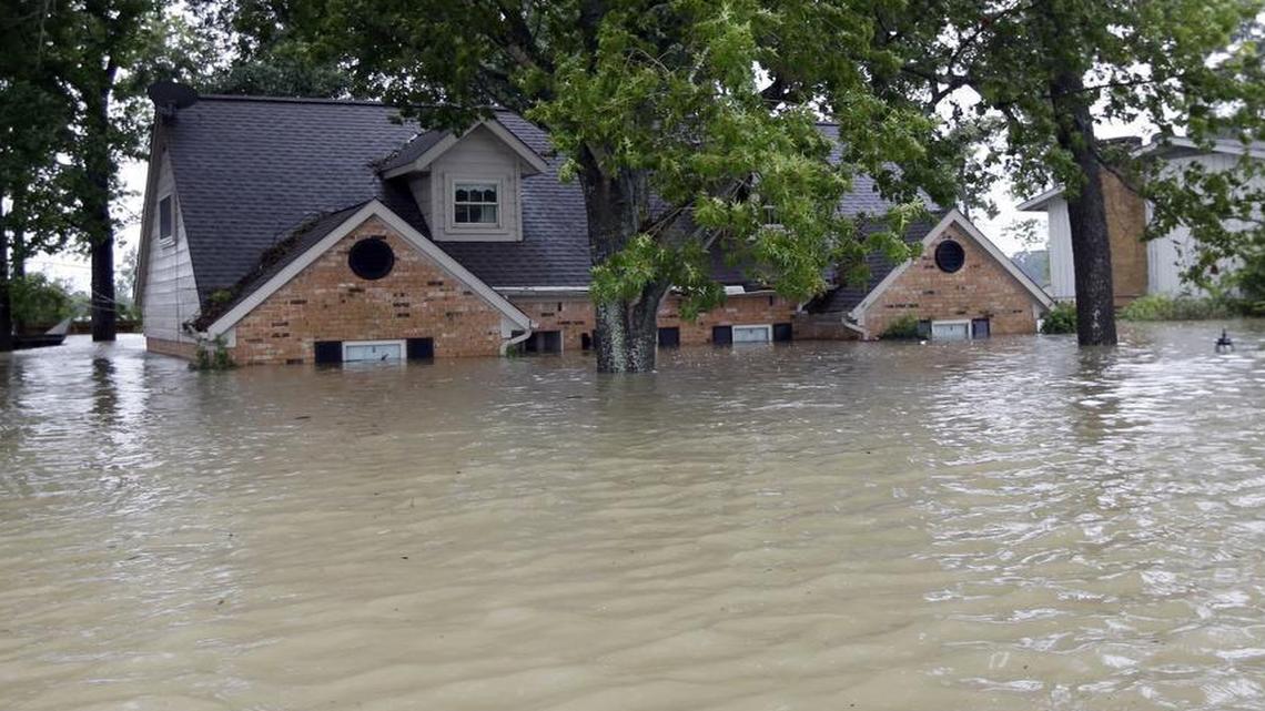 Flooding like this in Spring and around the Houston area forced the three-game series Rangers-Astros series at Minute Maid Park to be shifted to St. Petersburg, Fla.