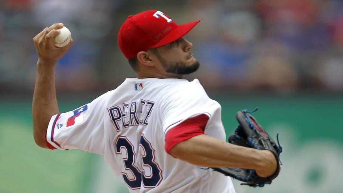 Martin Perez is hoping that more strikes with his curveball and slider will produce better results Friday.